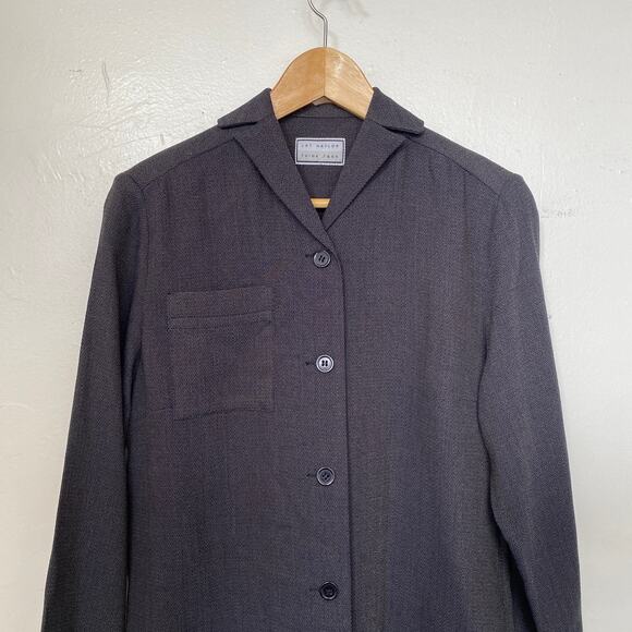 Lat Naylor Jackets & Blazers - Vintage Long Sleeve Lat Naylor Think Tank Herringbone Button Up Gray